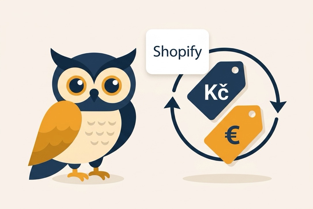 Sova GuruWatch přeceňuje produkty na Shopify v korunách i eurech
