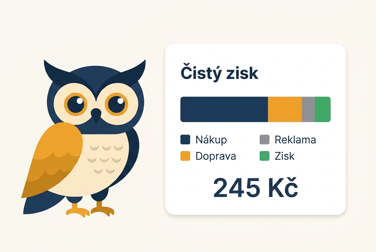 Interaktivní kalkulačka zisku z produktu s přehledem nákladů a čistého zisku