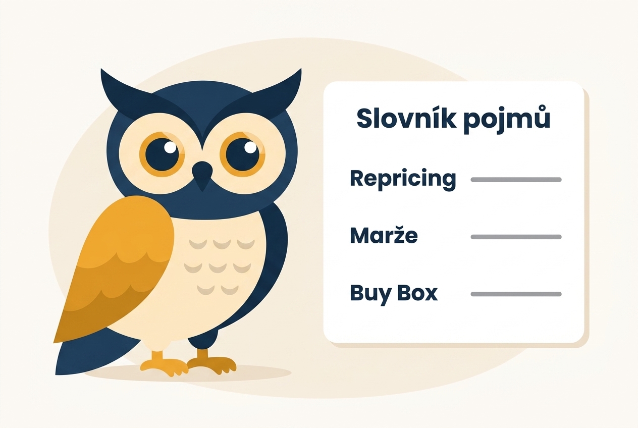 Sova GuruWatch u karty Slovník pojmů s hesly repricing, marže a Buy Box